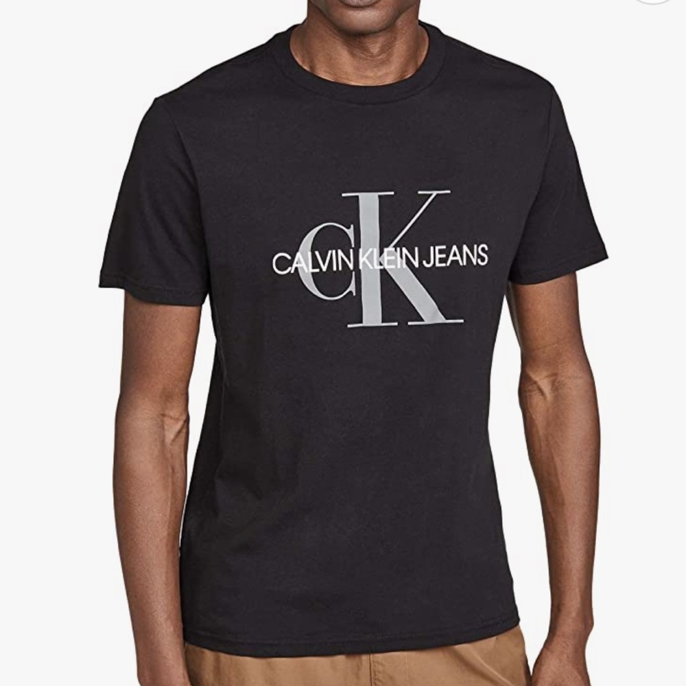 Calvin Klein Men's Short Sleeve Crew Neck Cotton Monogram Logo T-Shirt